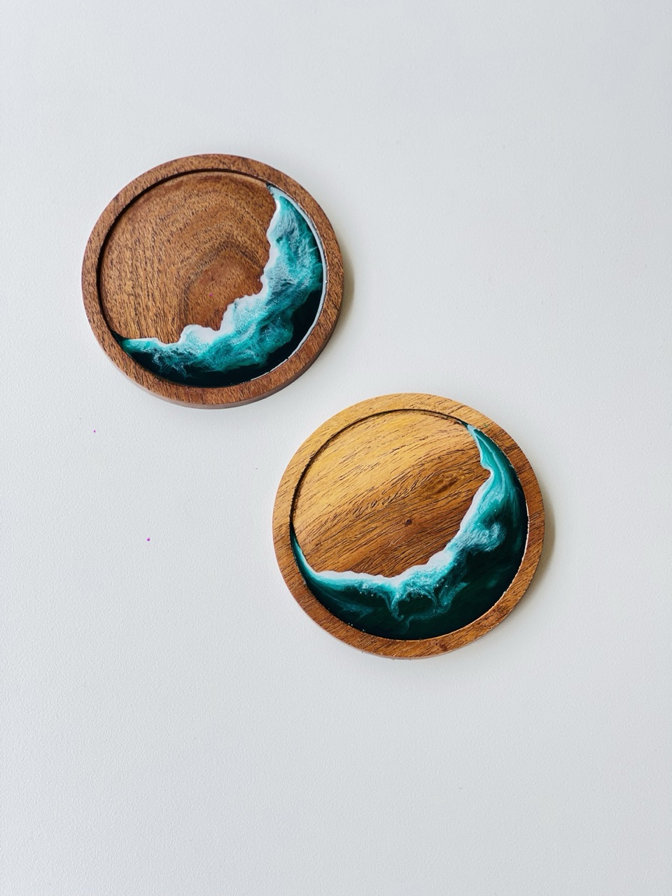Teal Wave Coasters (Set of 4), image 1